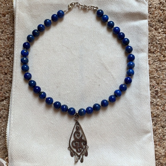 Sterling Silver Lapis Lazuli Necklace - Picture 2 of 5